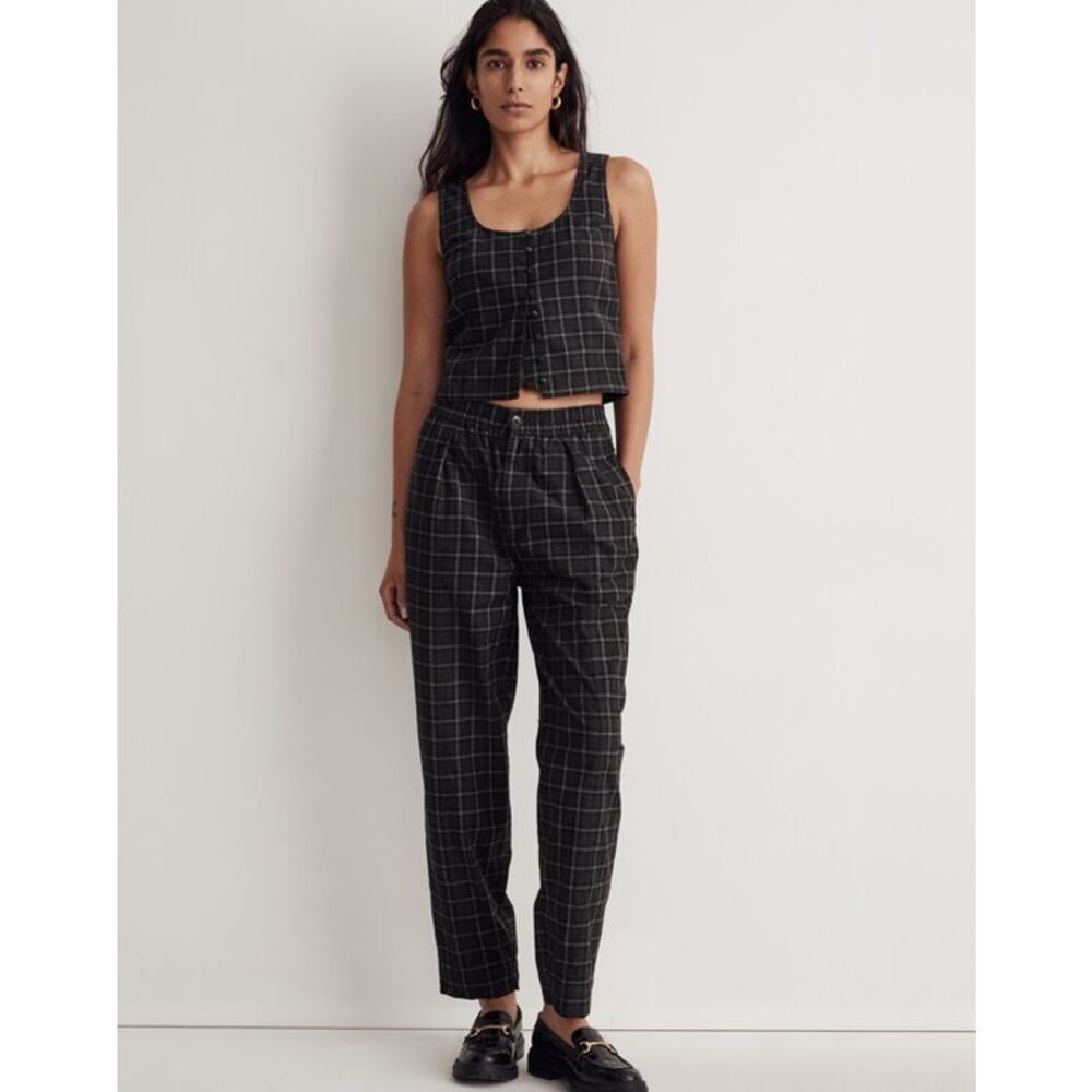 New Madewell Corduroy Pull-On Tapered Pants in Dark Forest Women's Size S